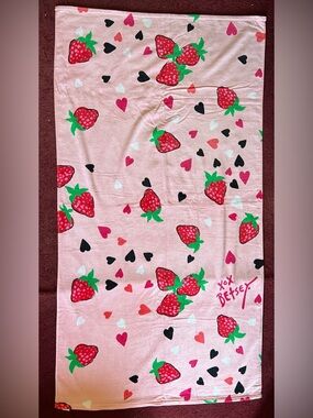 Betsey Johnson Strawberry Hearts Beach Towel